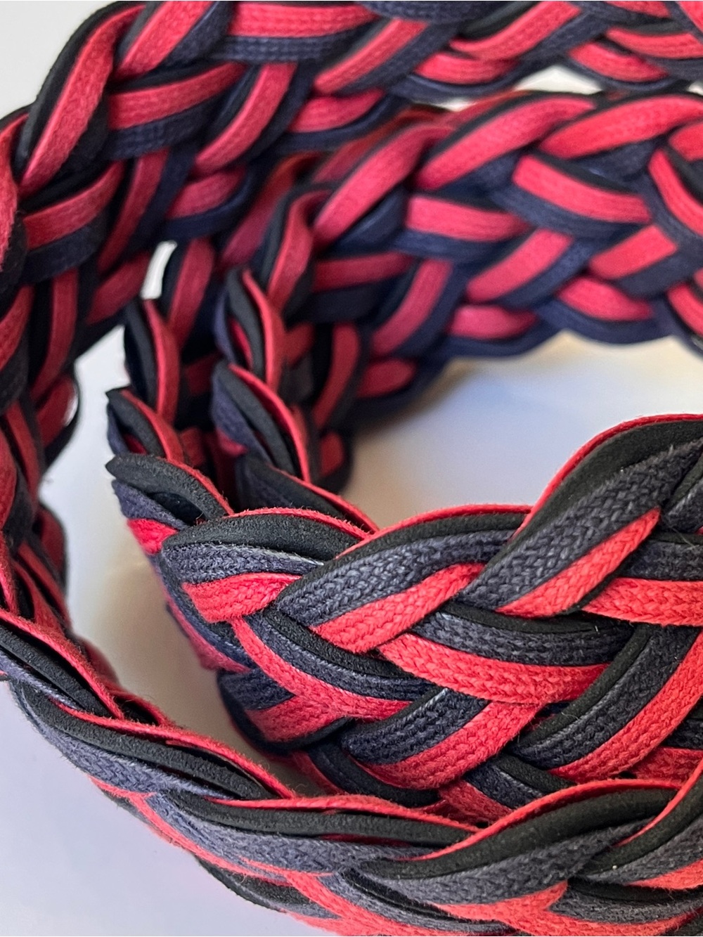 Clare V. Braided Crossbody Bag Strap in Navy and Red - Picture 2 of 7